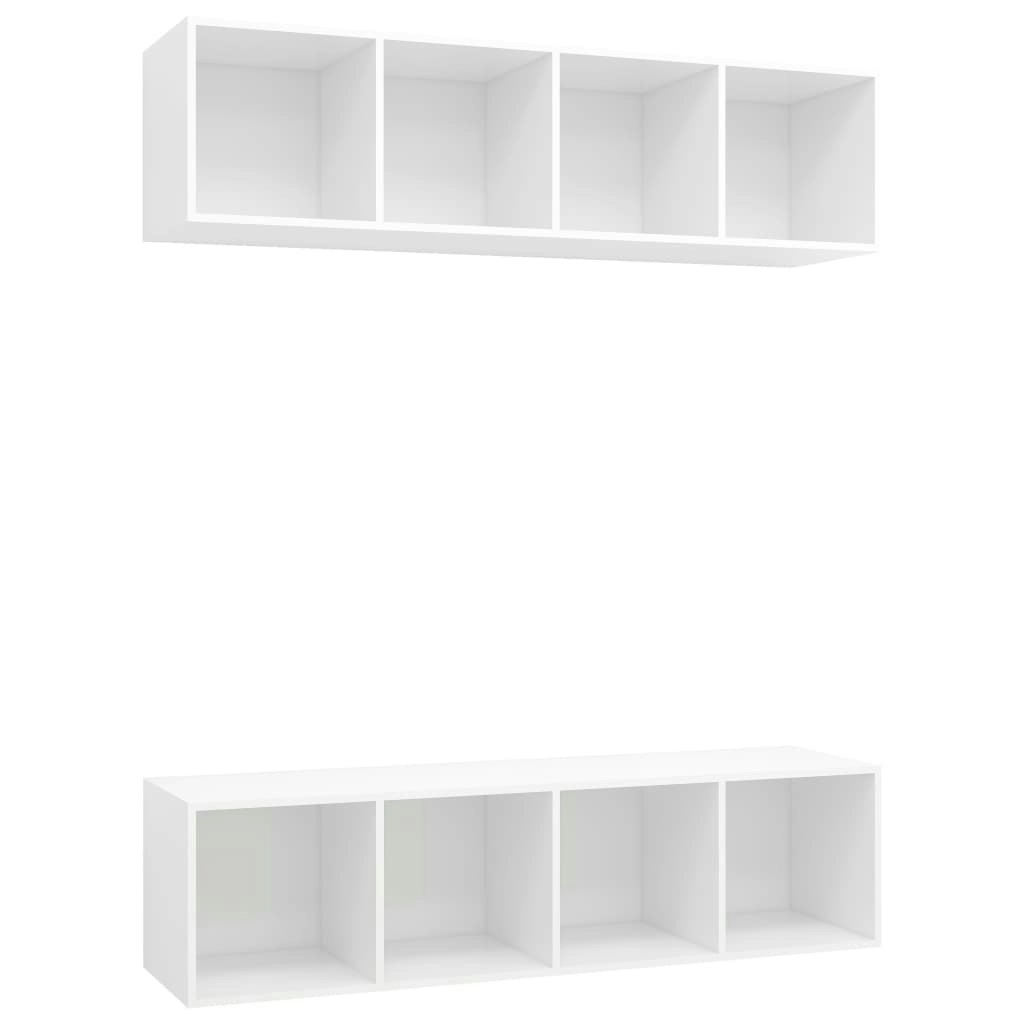 Wall-mounted TV Cabinets 2 pcs White Engineered Wood 3079781