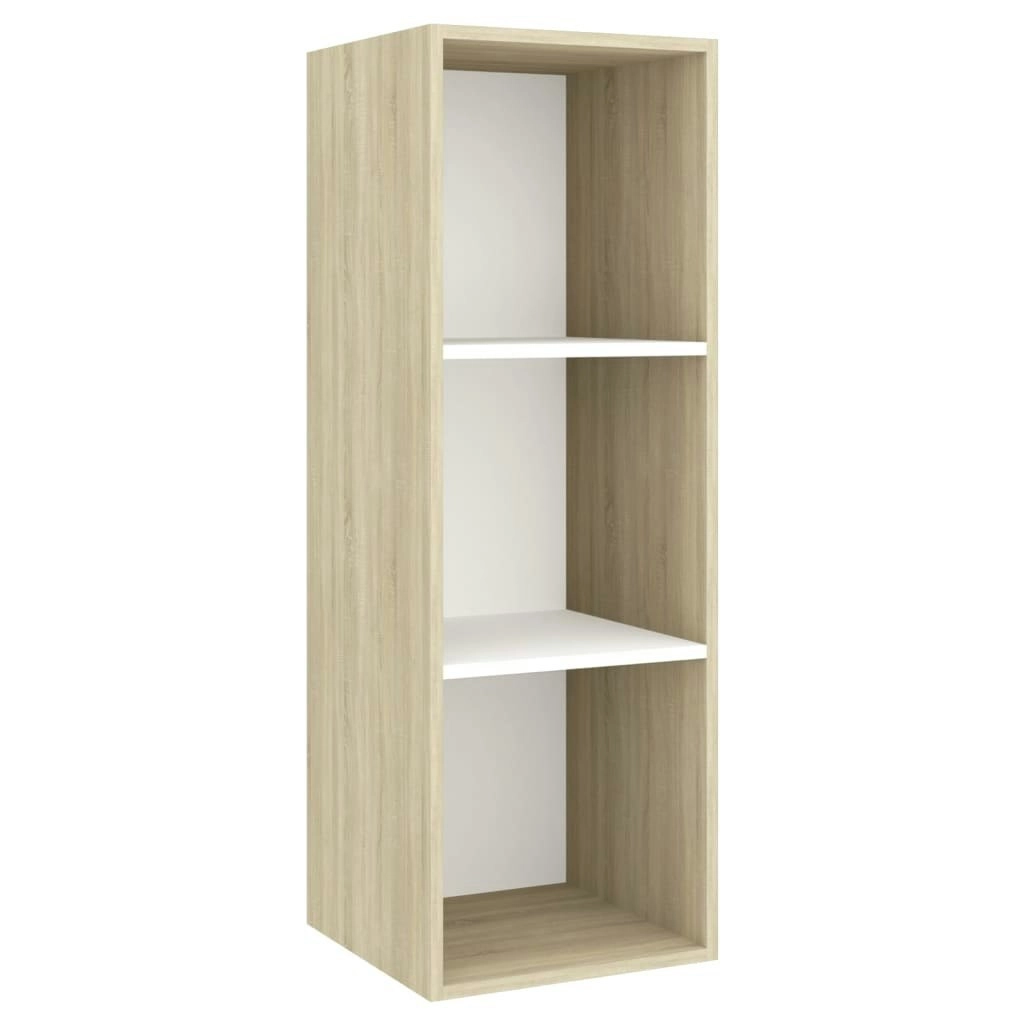 Wall-mounted TV Cabinet Sonoma Oak and White 37x37x107 cm Engineered Wood 805485