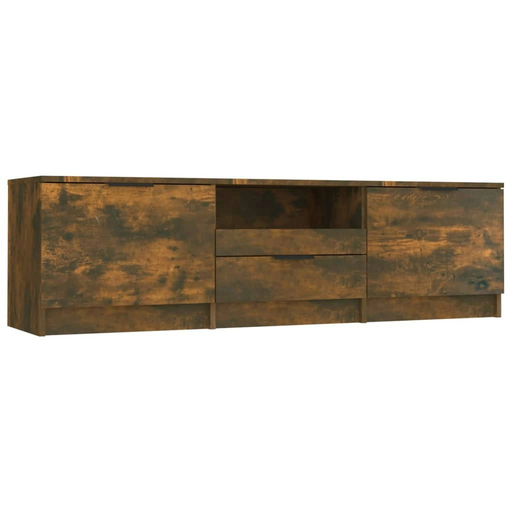 TV Cabinet Smoked Oak 140x35x40 cm Engineered Wood 817111