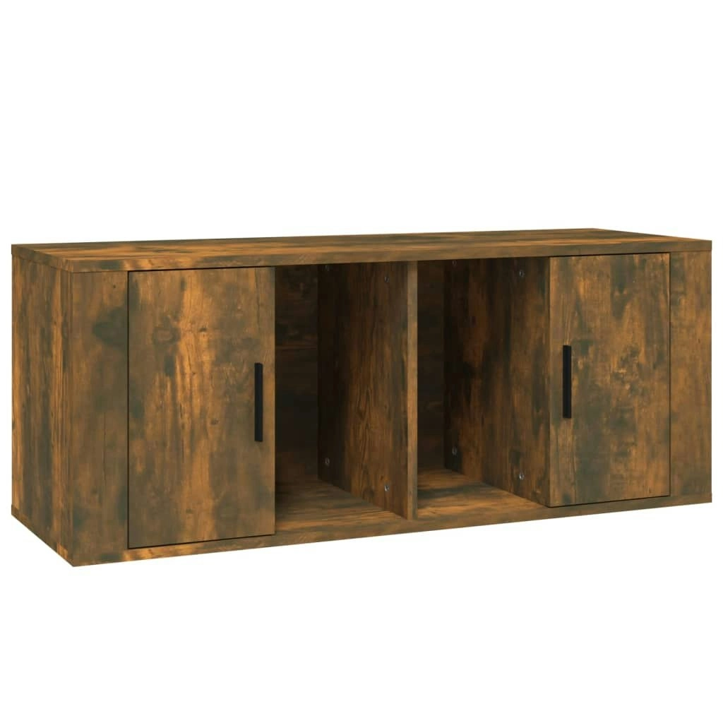 TV Cabinet Smoked Oak 100x35x40 cm Engineered Wood 816805