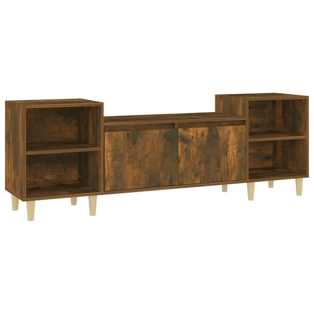 TV Cabinet Smoked Oak 160x35x55 cm Engineered Wood 821193