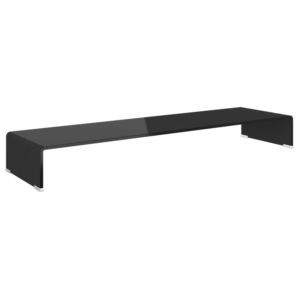 TV Stand/Monitor Riser Glass Black 110x30x13 cm 244140