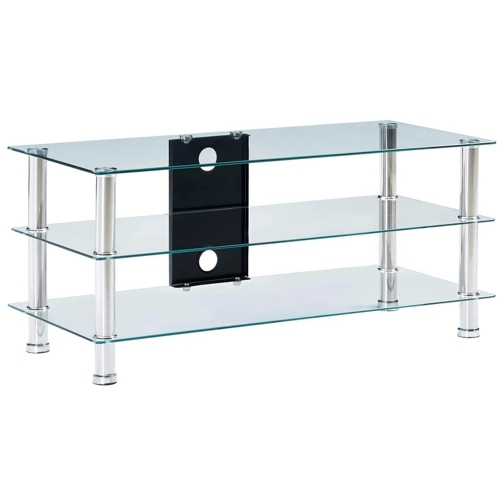 TV Stand Transparent 90x40x40 cm Tempered Glass 280095