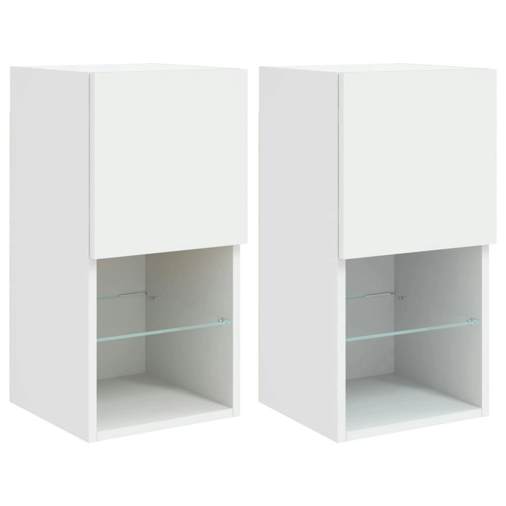 TV Cabinets with LED Lights 2 pcs White 30.5x30x60 cm 836988