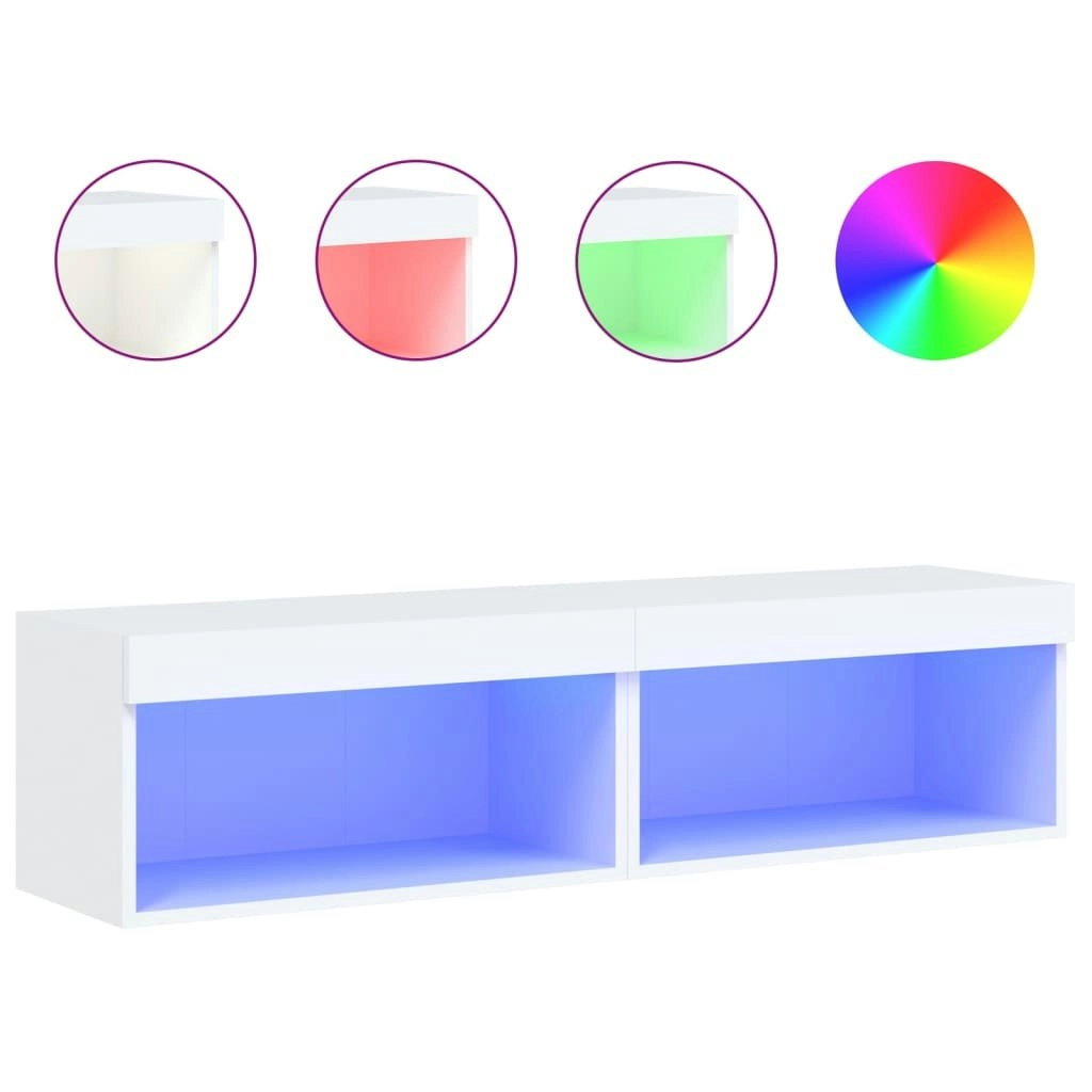 TV Cabinets with LED Lights 2 pcs White 60x30x30 cm 837128