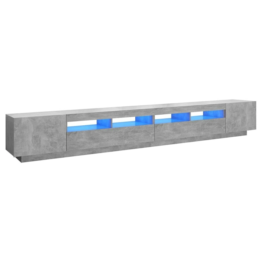 TV Cabinet with LED Lights Concrete Grey 300x35x40 cm 3081928