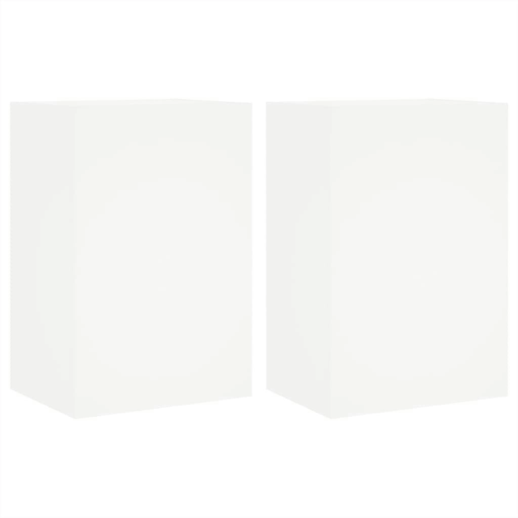 TV Wall Cabinets 2 pcs White 40.5x30x60 cm Engineered Wood 836911