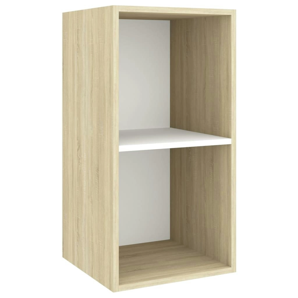 Wall-mounted TV Cabinet Sonoma Oak and White 37x37x72 cm Engineered Wood 805476