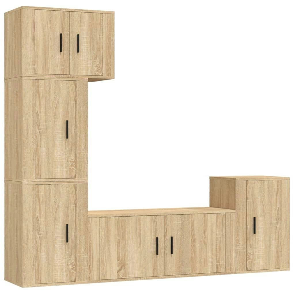 5 Piece TV Cabinet Set Sonoma Oak Engineered Wood 3188633