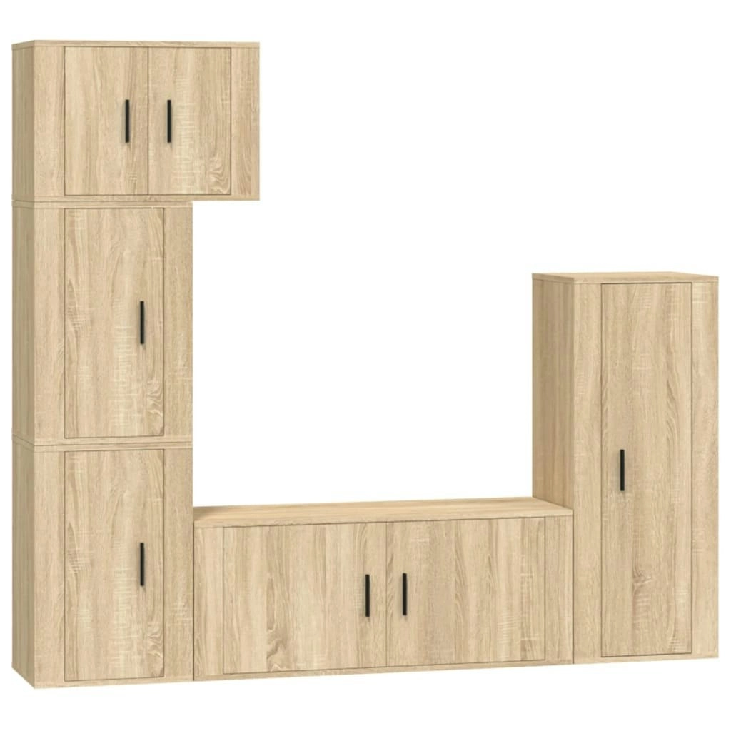 5 Piece TV Cabinet Set Sonoma Oak Engineered Wood 3188809