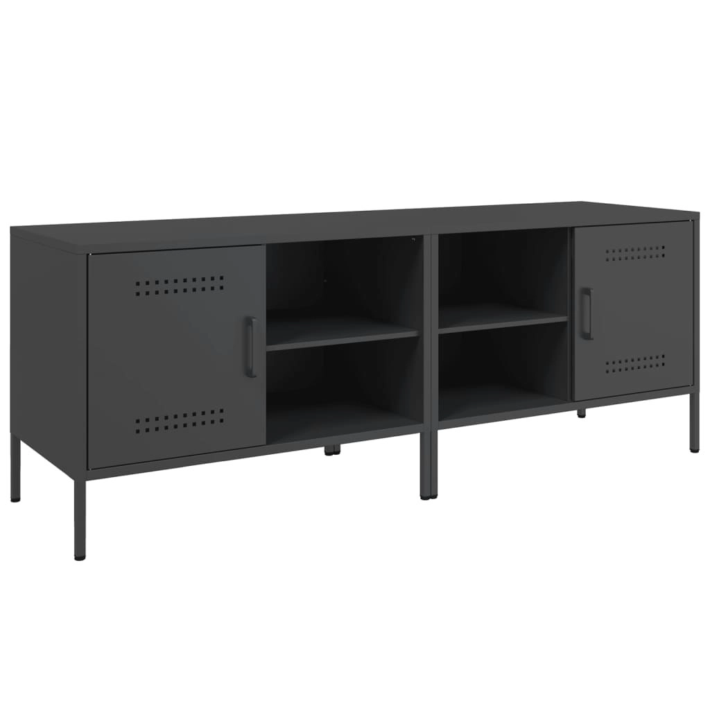 TV Cabinets 2 pcs Black 68x39x50.5 cm Steel 842995