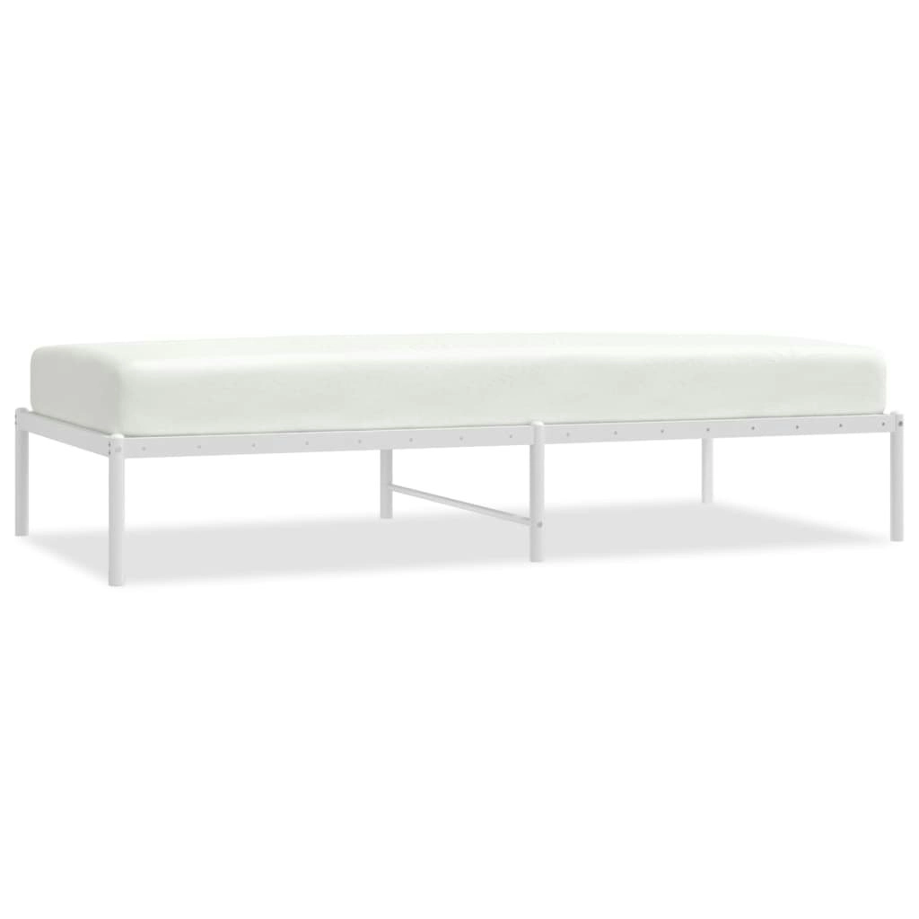 Metal Bed Frame White 92x187 cm Single 350905