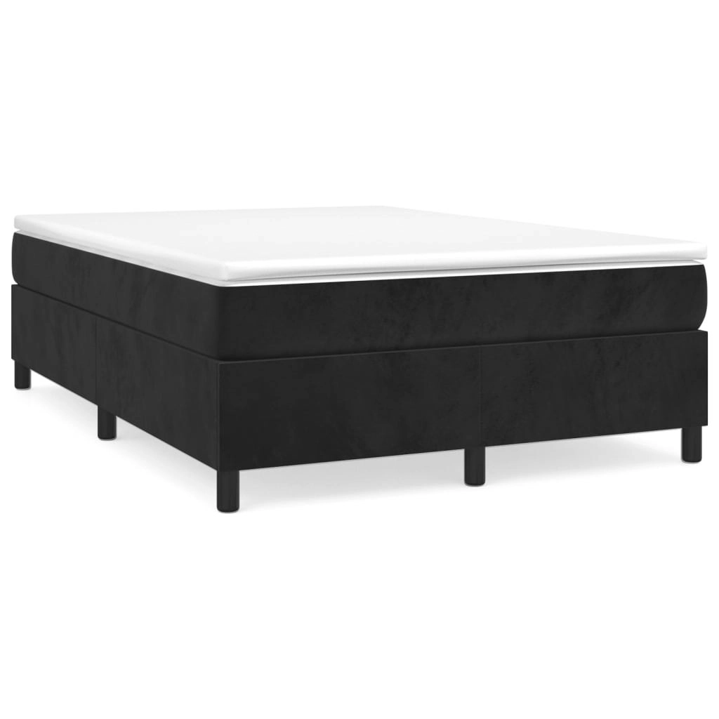 Box Spring Bed with Mattress Black 153x203 cm Queen Size Velvet 3144716