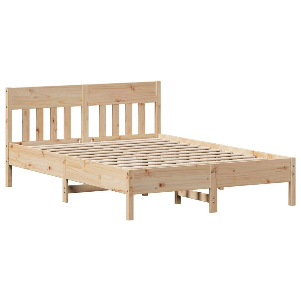 Bed Frame without Mattress 135x190 cm Solid Wood Pine 842666