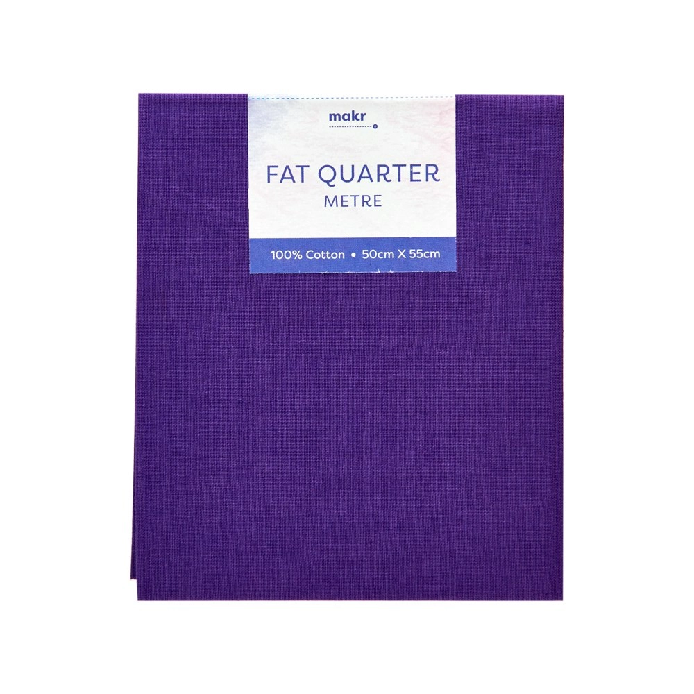 Makr Fat Quarter Metre Fabric, Deep Lavender - 50cmx55cm