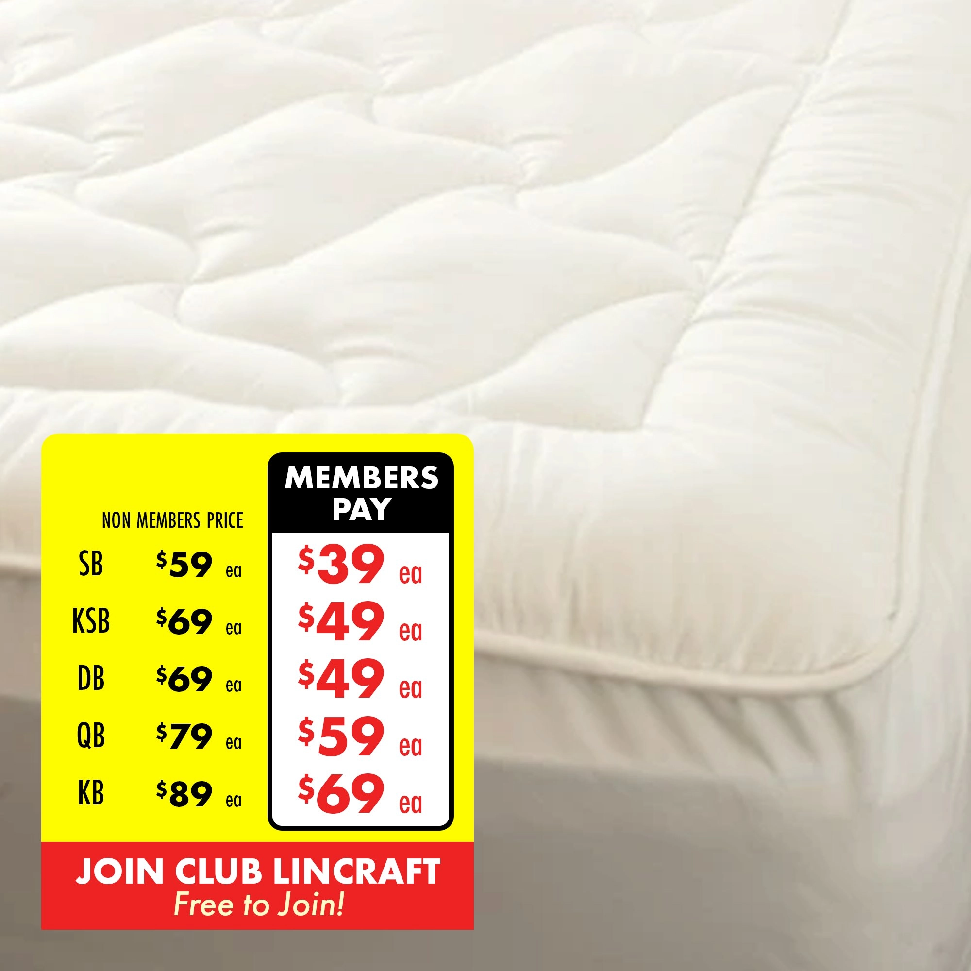 Lincraft Microplush Mattress Topper