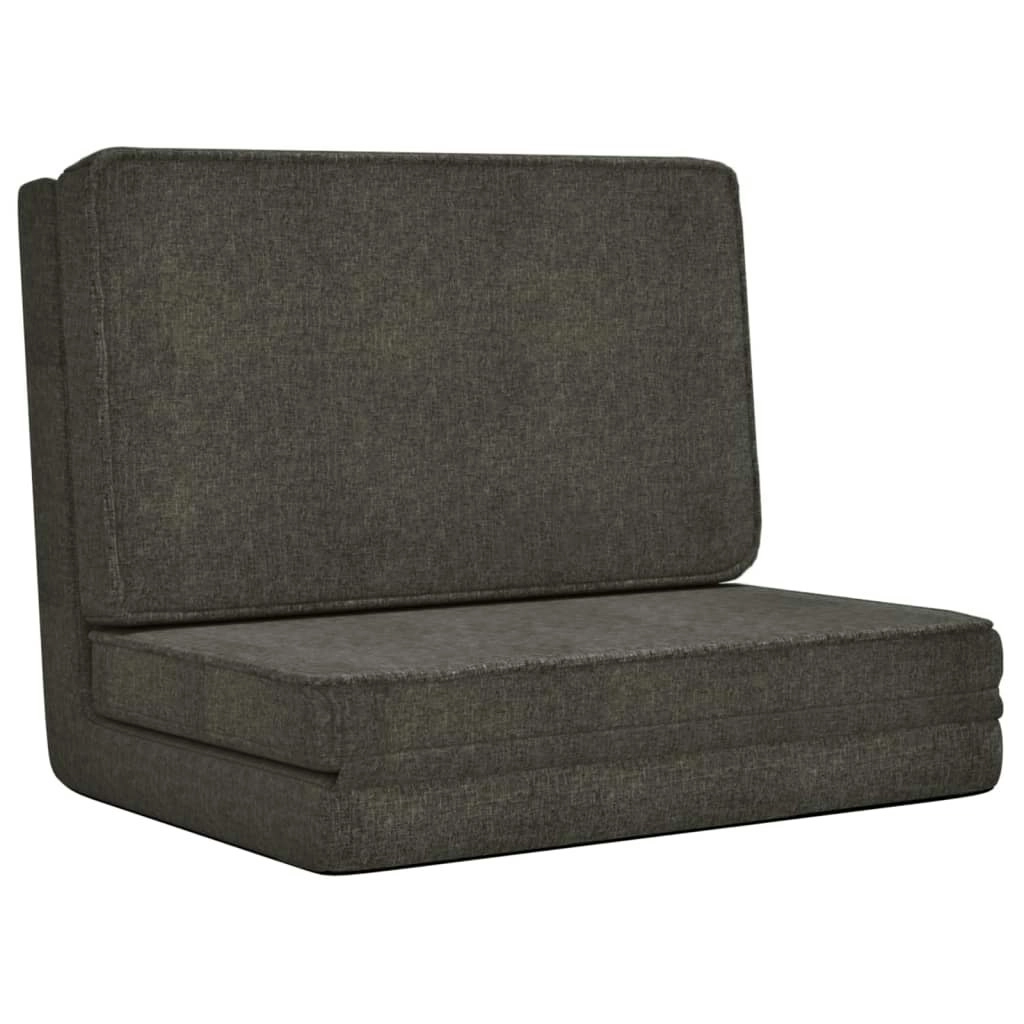 Folding Floor Chair Dark Grey Fabric 336550