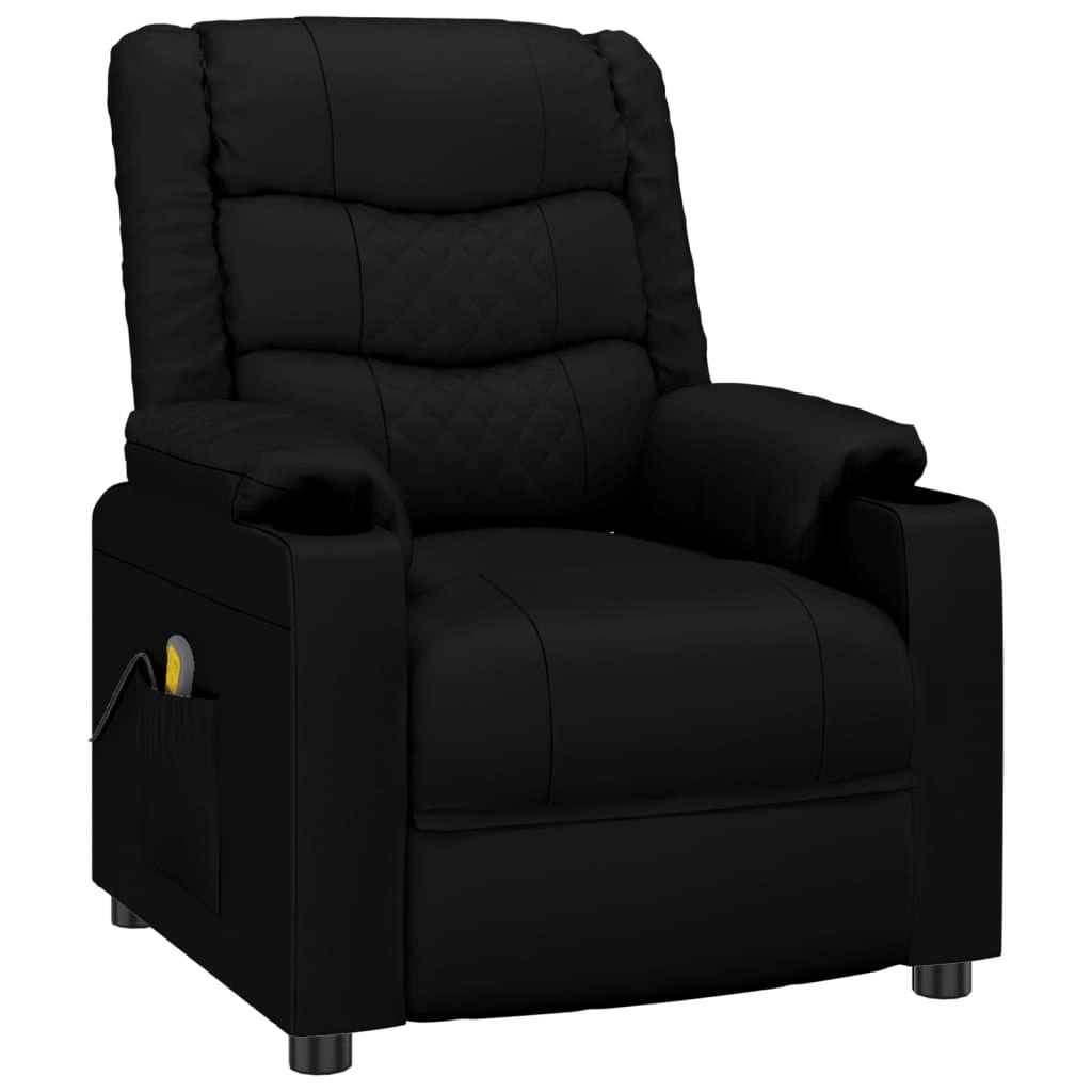 Massage Chair Black Faux Leather 348049