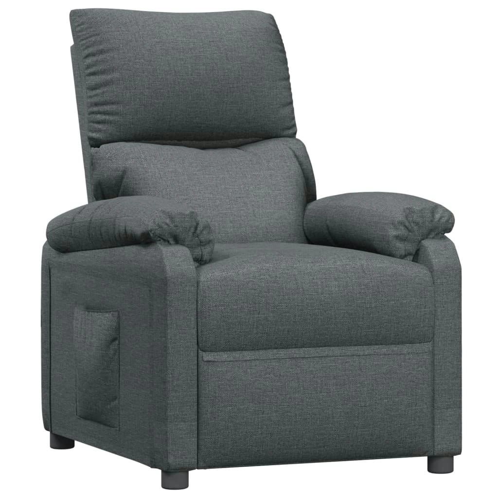 Recliner Chair Dark Grey Fabric 344904