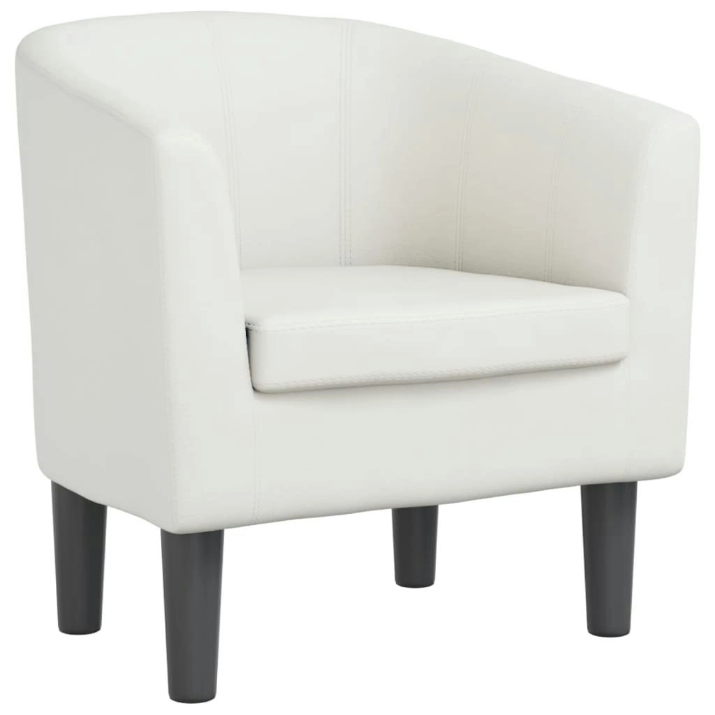 Tub Chair White Faux Leather 356488