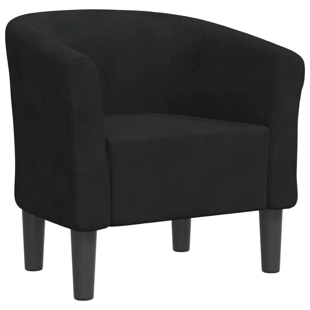 Tub Chair Black Velvet 356443