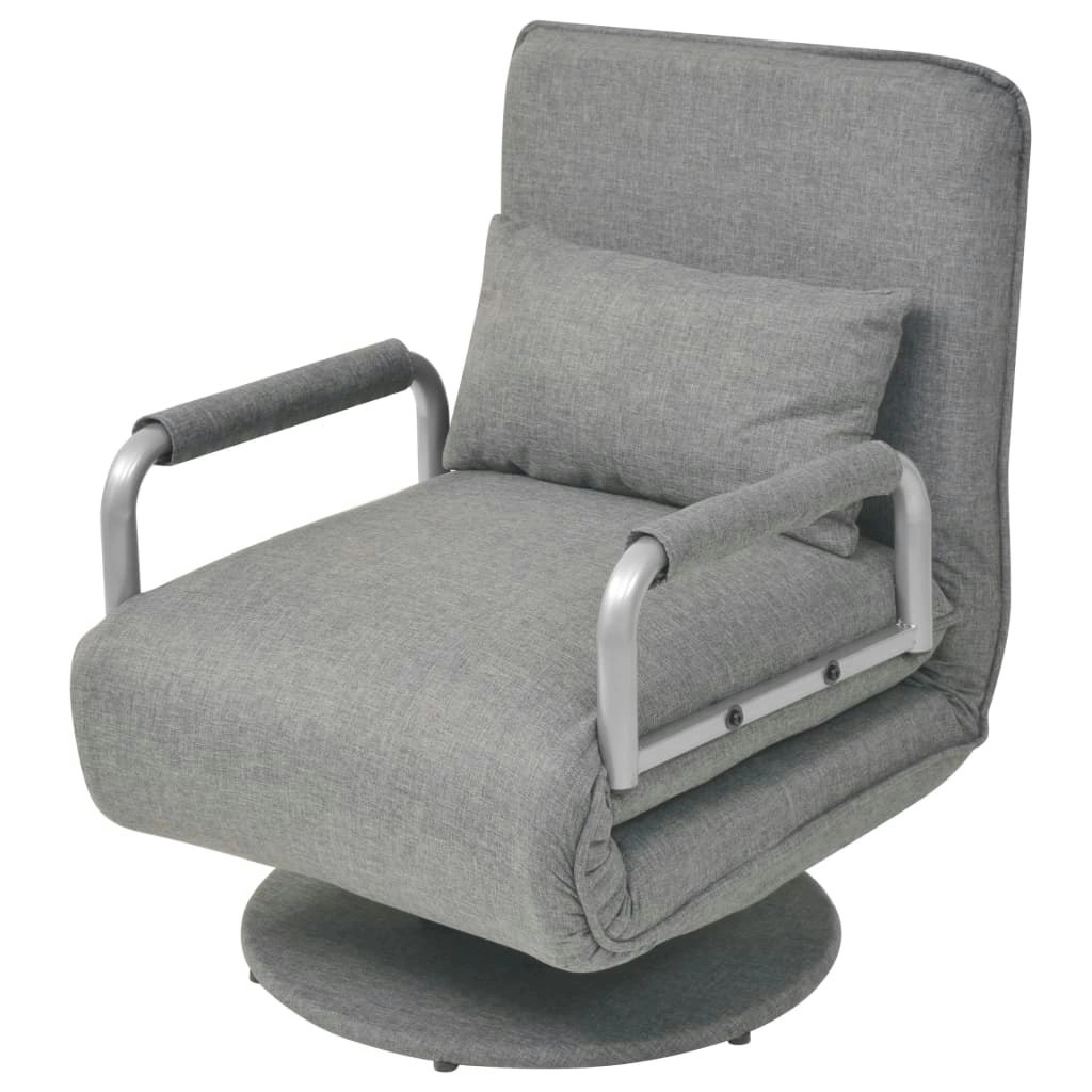 Swivel Chair and Sofa Bed Light Grey Fabric 244666