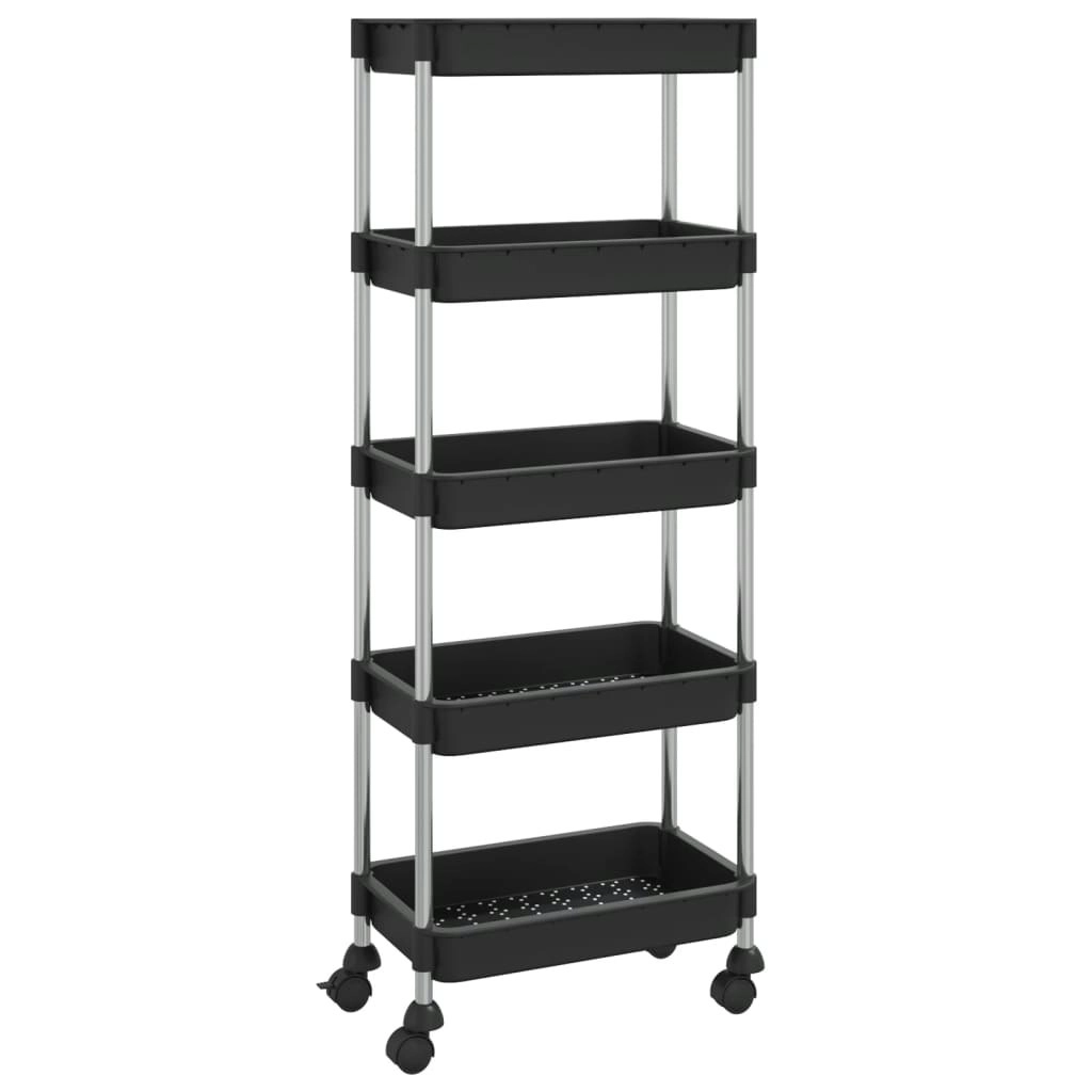 5-Tier Kitchen Trolley Black 42x29x128 cm Iron and ABS 336331