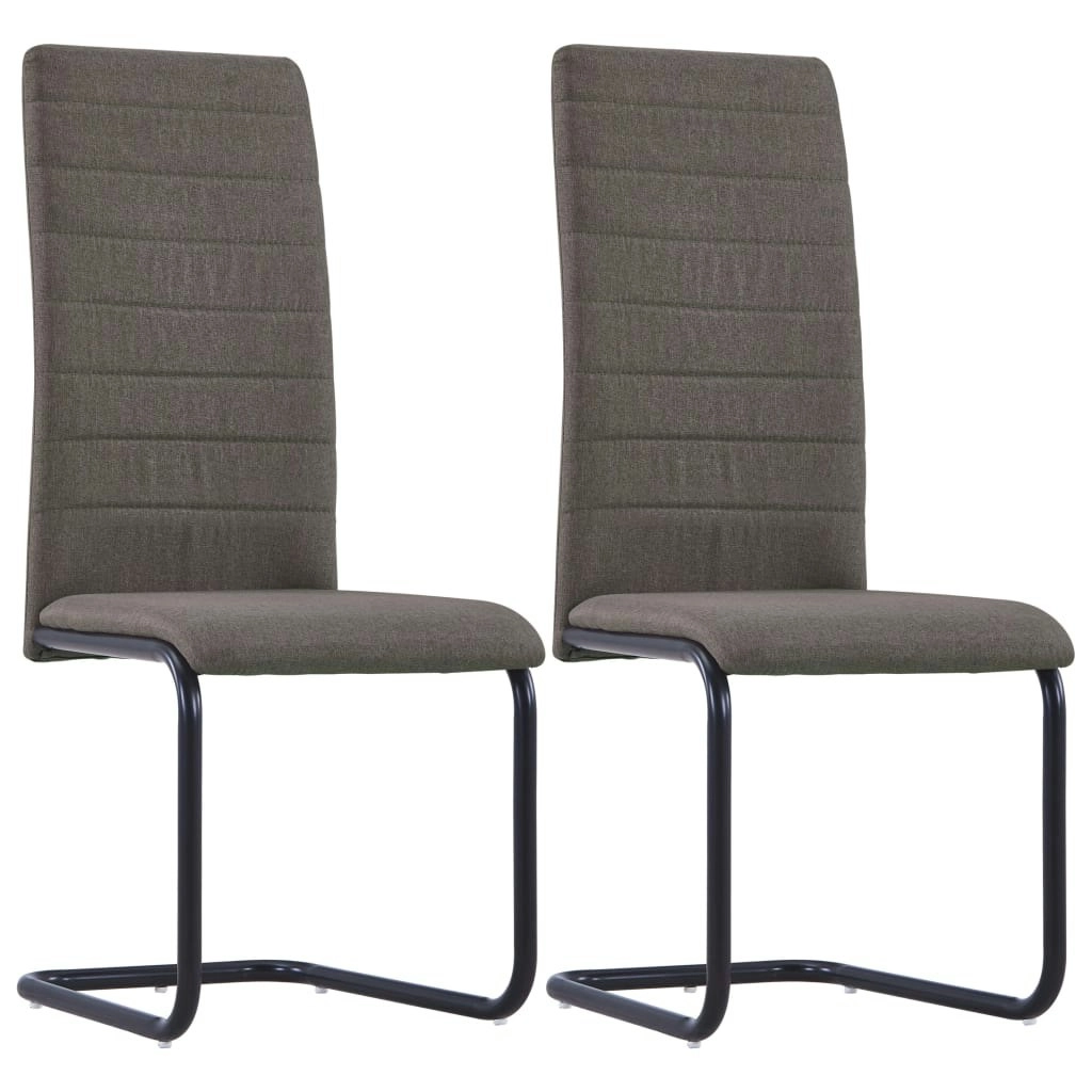 Cantilever Dining Chairs 2 pcs Taupe Fabric 281821