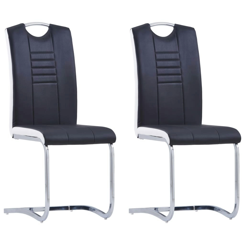 Cantilever Dining Chairs 2 pcs Black Faux Leather 281771