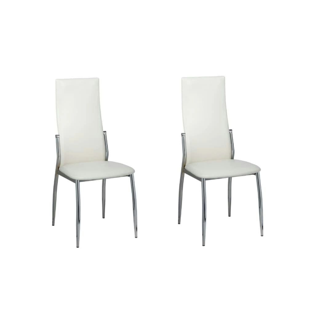 Dining Chairs 2 pcs White Faux Leather 60571