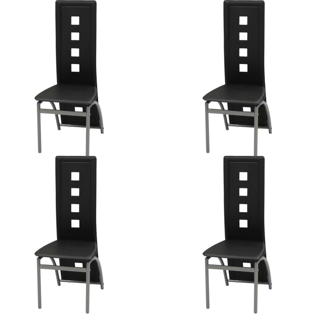 Dining Chairs 4 pcs Black Faux Leather 243645