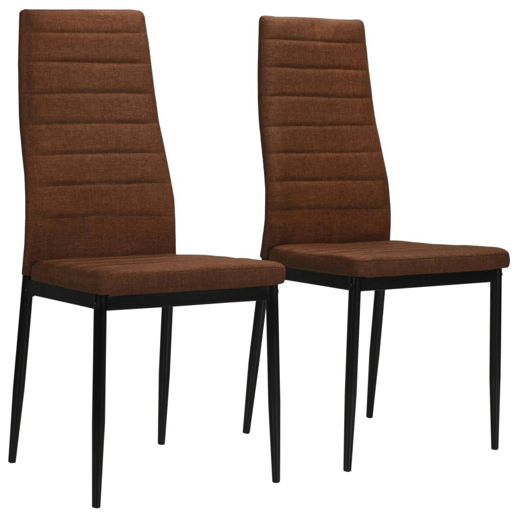 Dining Chairs 2 pcs Brown Fabric 246183