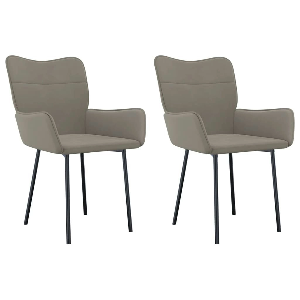 Dining Chairs 2 pcs Light Grey Velvet 344820