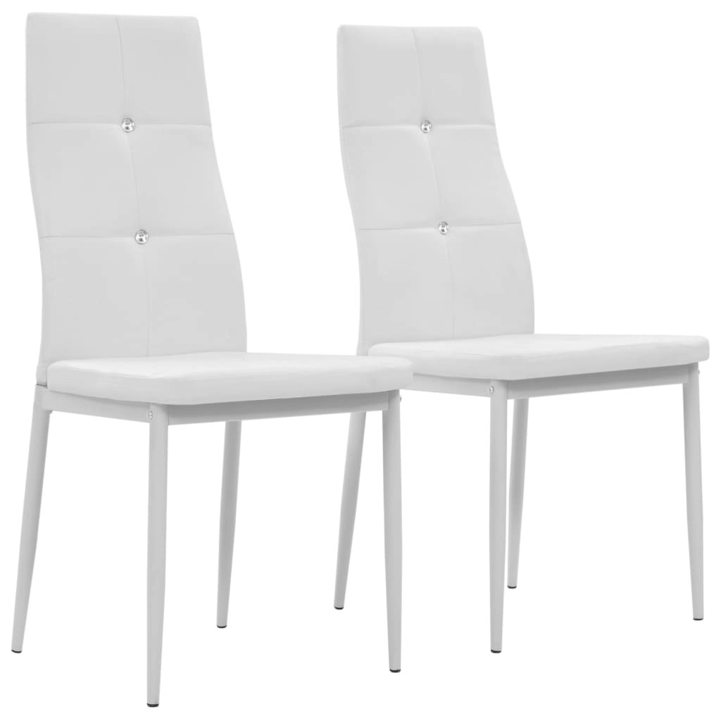 Dining Chairs 2 pcs White Faux Leather 246189