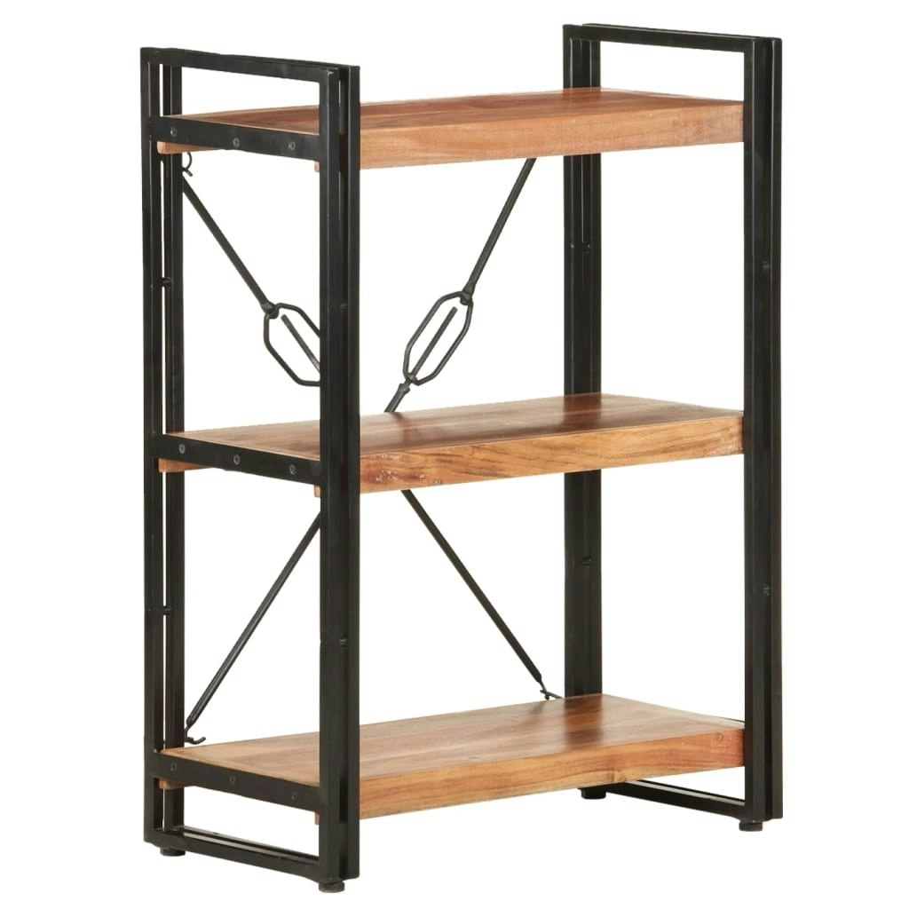 3-Tier Bookcase 60x30x80 cm Solid Acacia Wood 320613