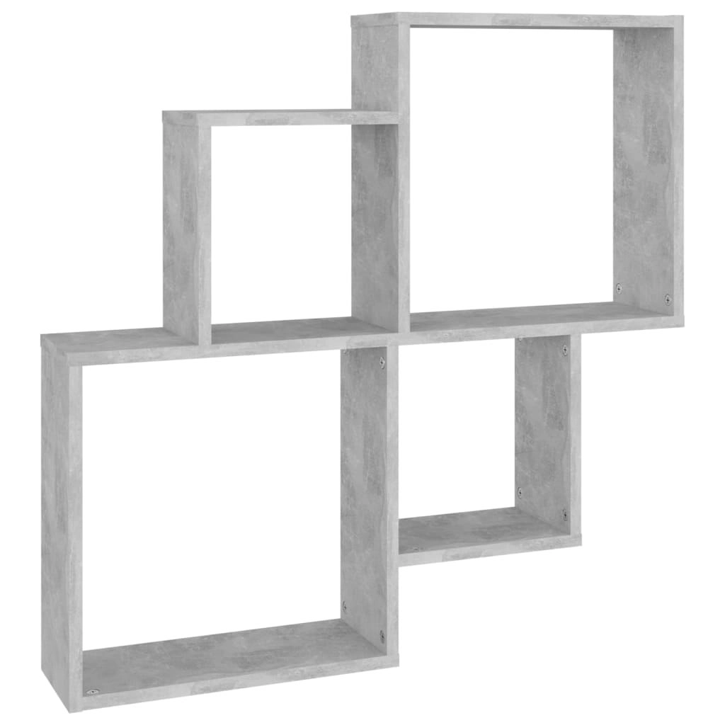 Wall Cube Shelf Concrete Grey 80x15x78.5 cm Engineered Wood 807263