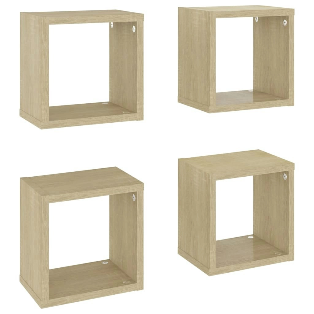 Wall Cube Shelves 4 pcs Sonoma Oak 22x15x22 cm 807062