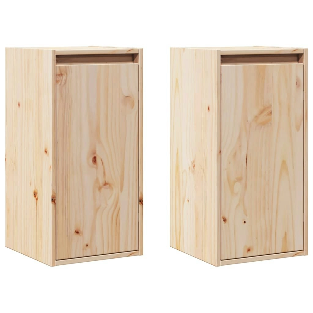 Wall Cabinets 2 pcs 30x30x60 cm Solid Wood Pine 813486