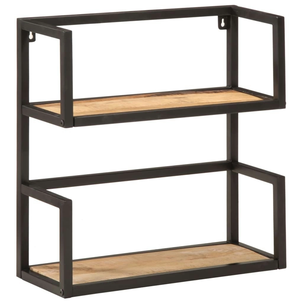 Wall Shelf 55x20x55 cm Solid Wood Mango and Iron 374968