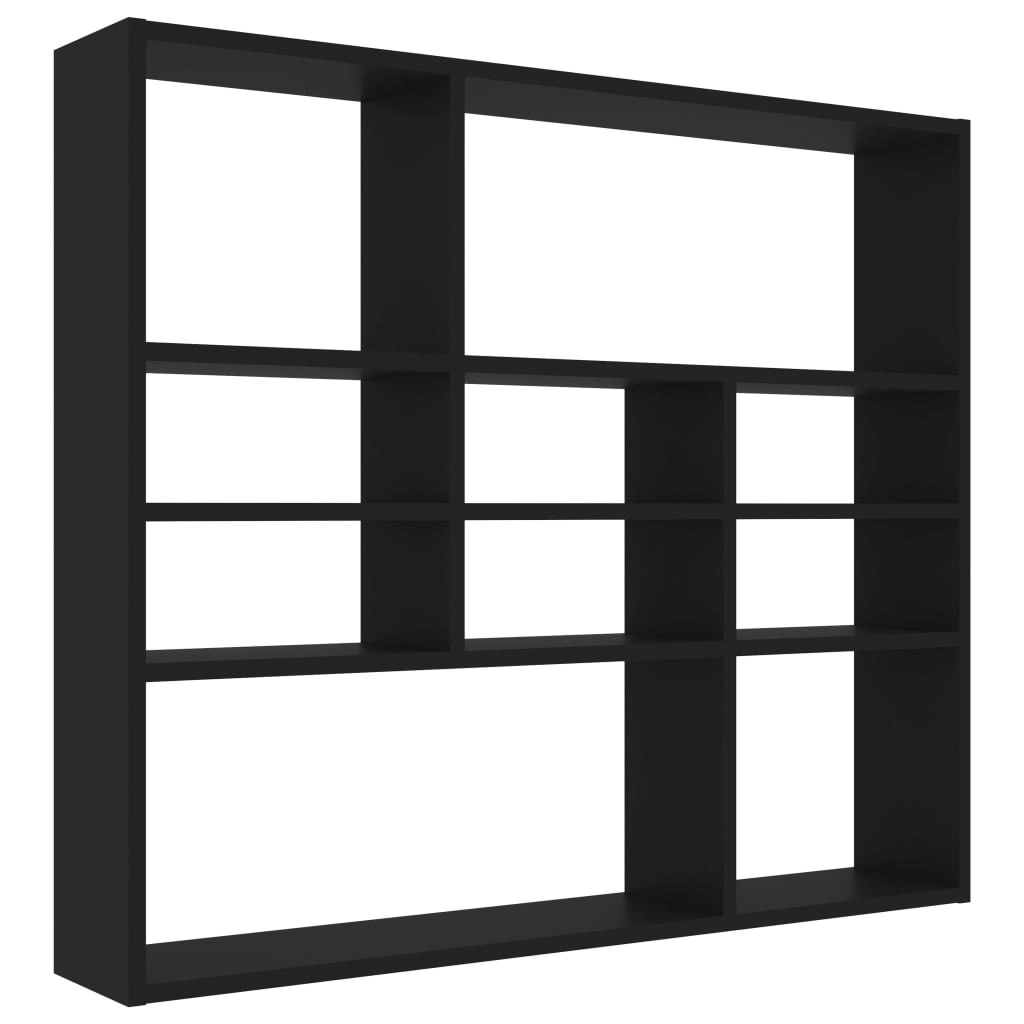 Wall Shelf Black 90x16x78 cm Engineered Wood 802940