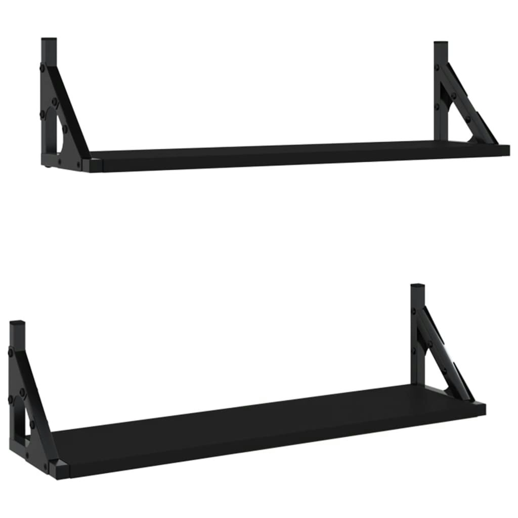 Wall Shelves 2 pcs Black 60x15x15.5 cm 836323