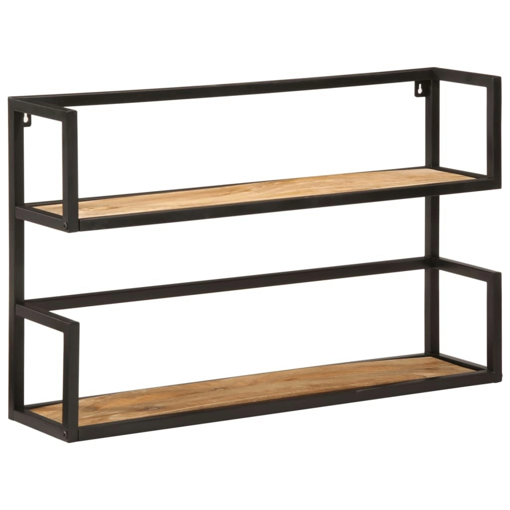 Wall Shelf 90x20x55 cm Solid Wood Mango and Iron 374966