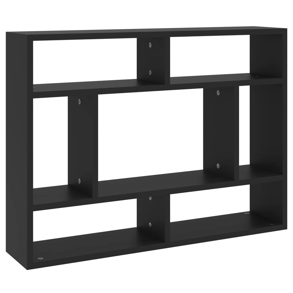 Wall Shelf Black 75x16x55 cm Engineered Wood 803003