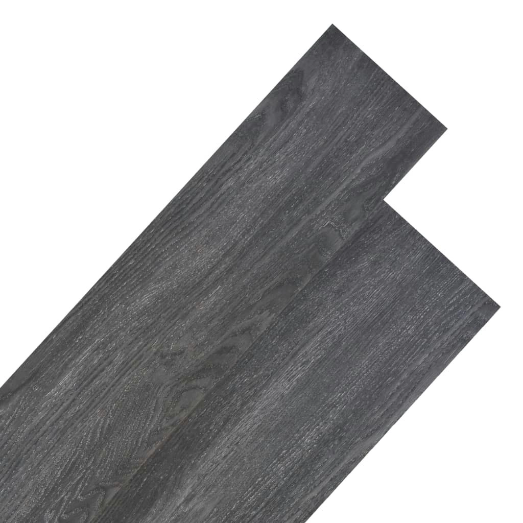 Non Self-adhesive PVC Flooring Planks 5.26 mÂ² 2 mm Black and White 245167