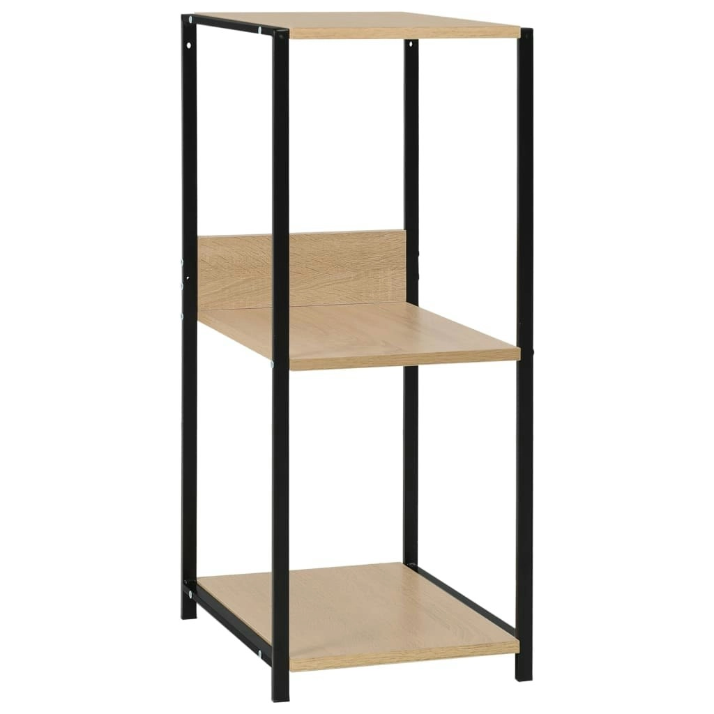 Small Straight Book Shelf Black and Oak 33.5x39.6x79.7 cm Engineered Wood 288233