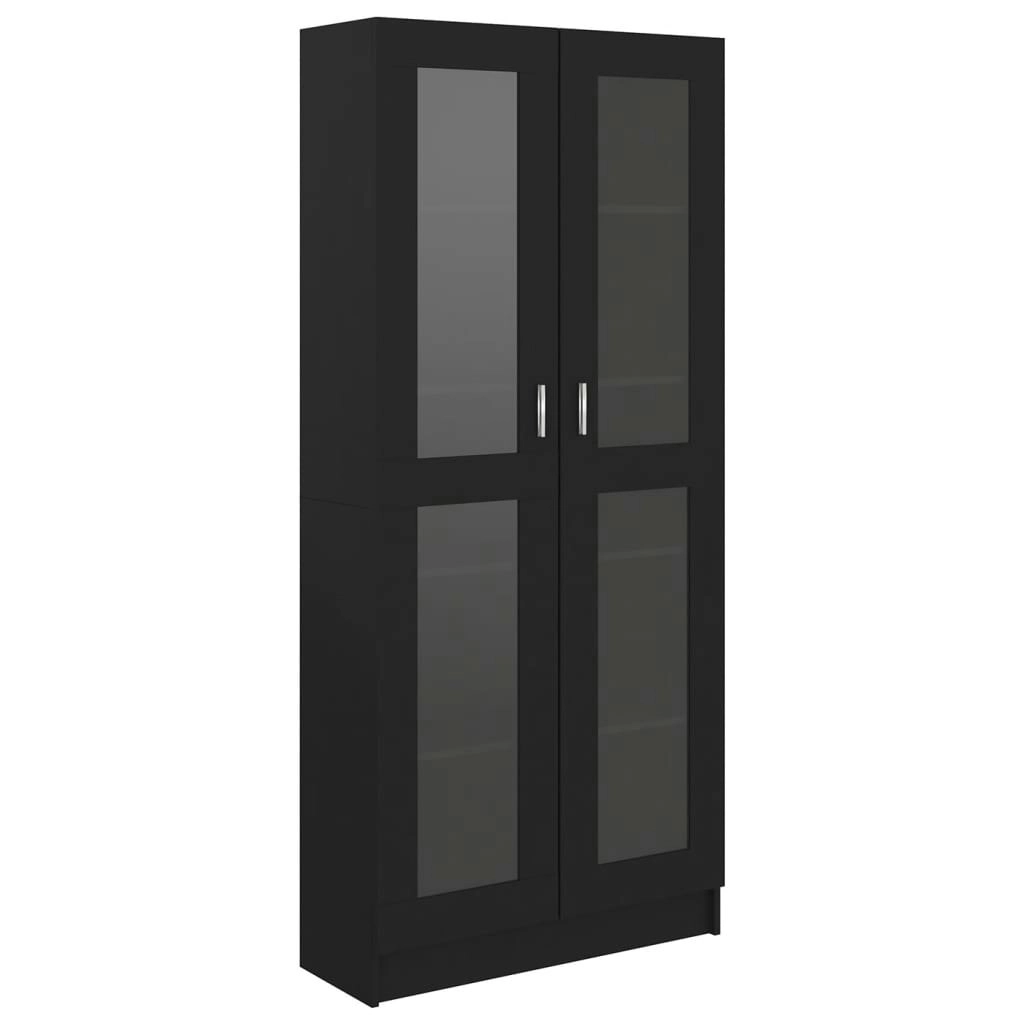 Vitrine Cabinet Black 82.5x30.5x185.5 cm Engineered Wood 802769