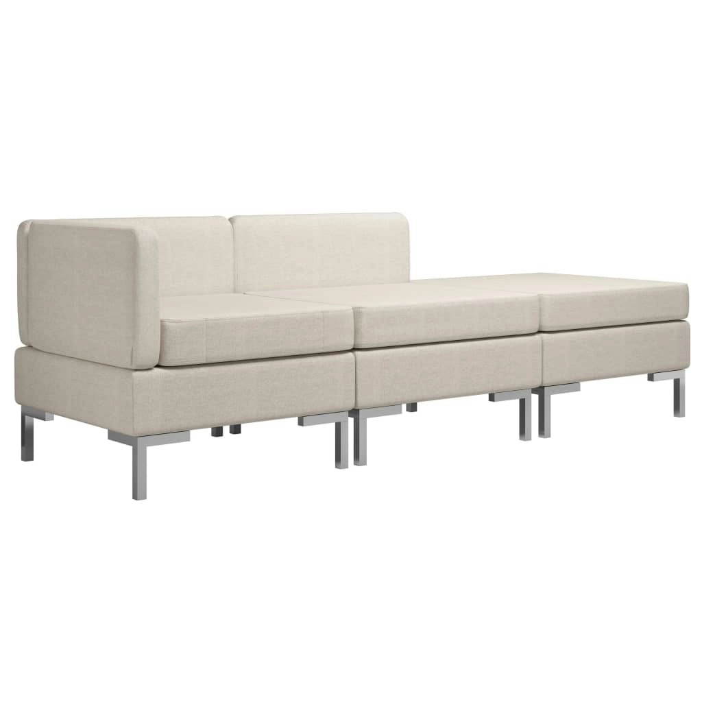 3 Piece Sofa Set Fabric Cream 287062