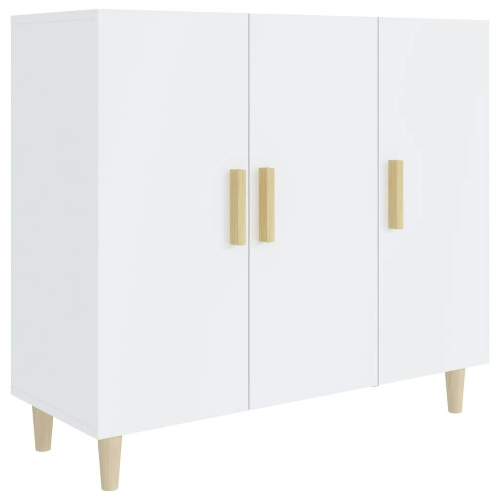 Sideboard High Gloss White 90x34x80 cm Engineered Wood 812498