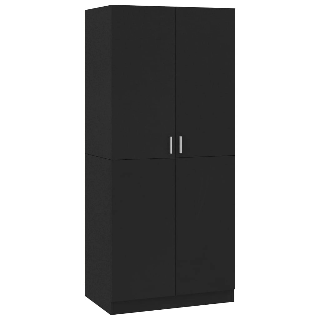 Wardrobe Black 80x52x180 cm Engineered Wood 800622