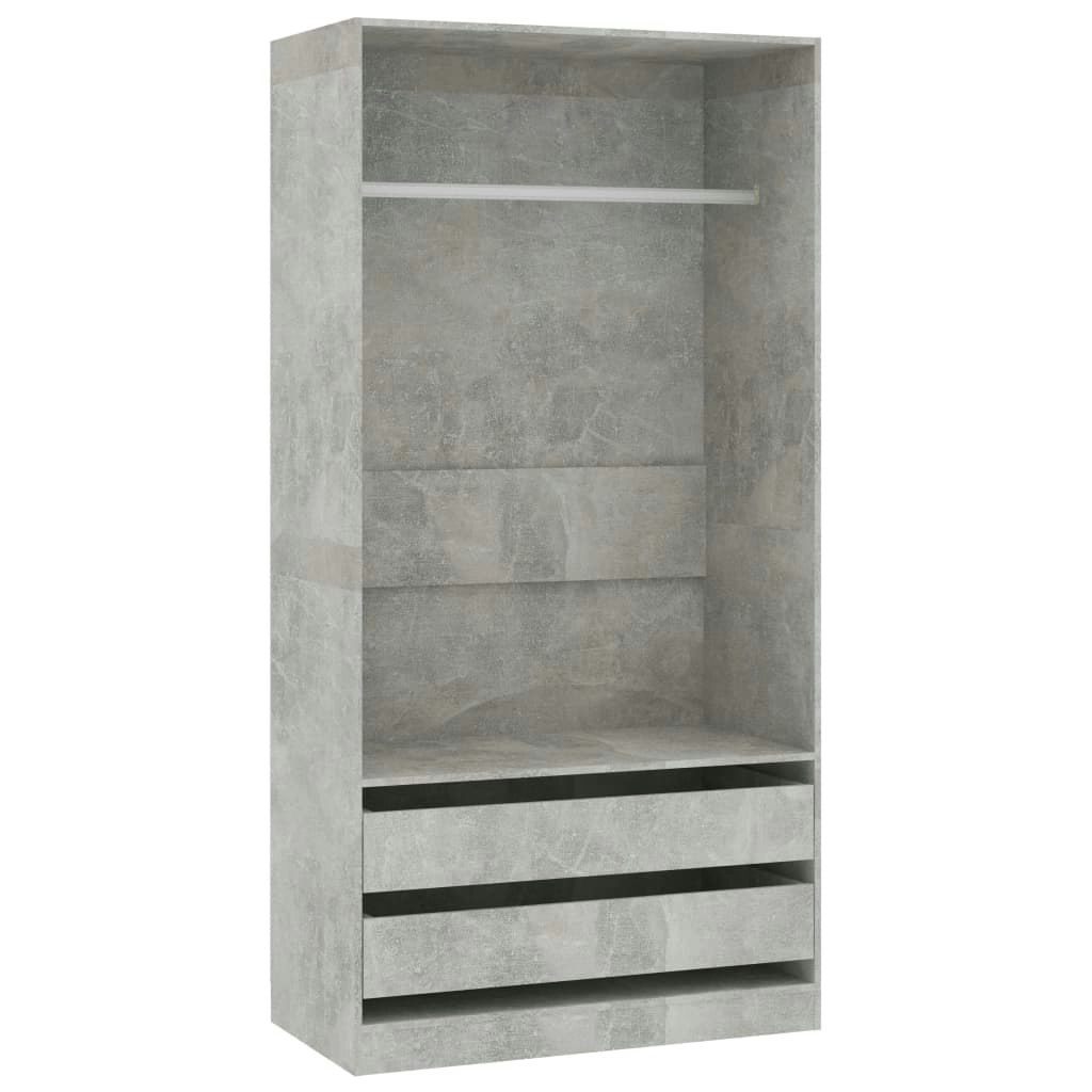 Wardrobe Concrete Grey 100x50x200 cm Engineered Wood 800607